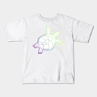 Swimming gradient turtle Kids T-Shirt